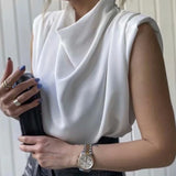 Blusa Cartagena Gola Alta Com Pregas