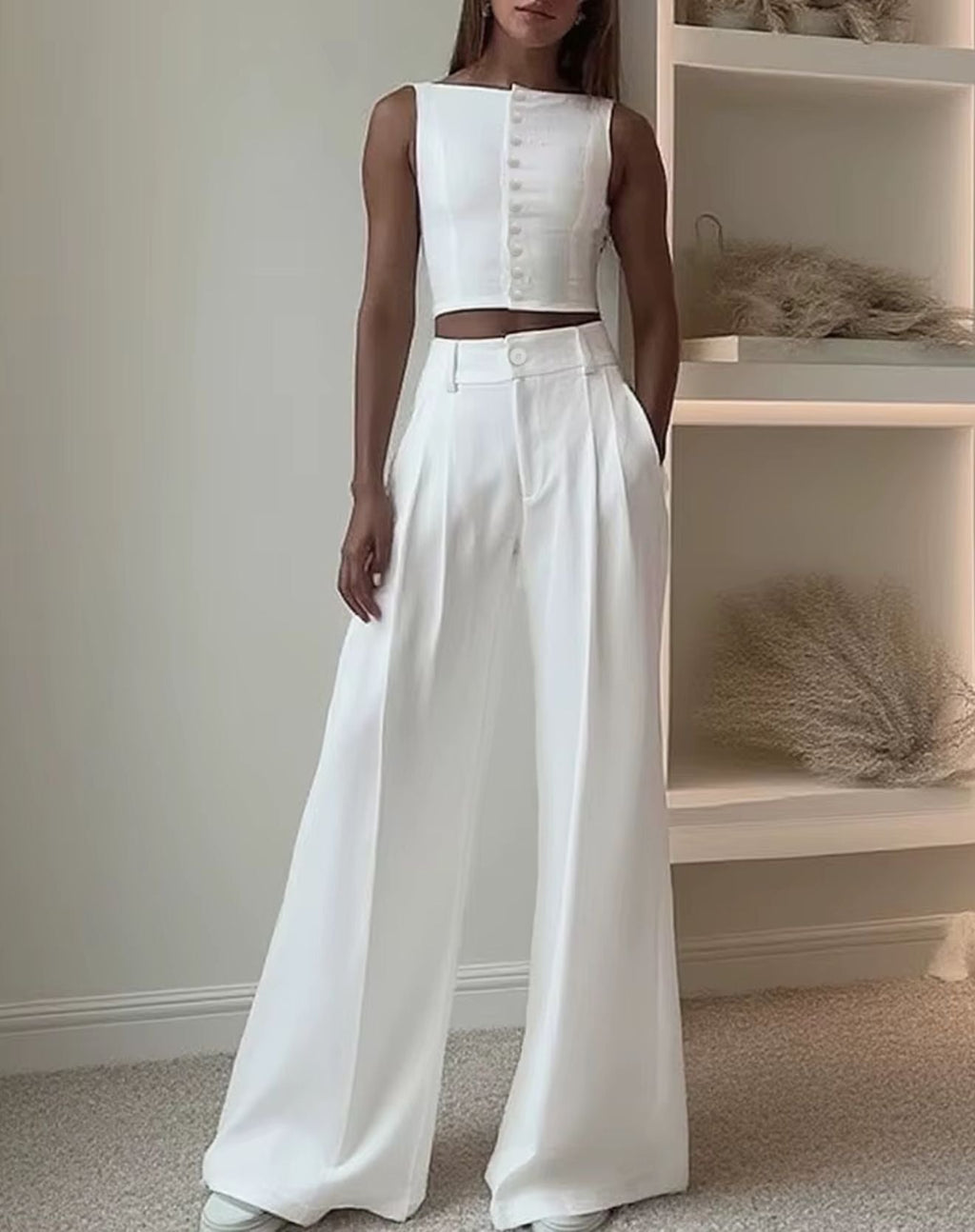 Conjunto Brittany Colete + Calça Pantalona