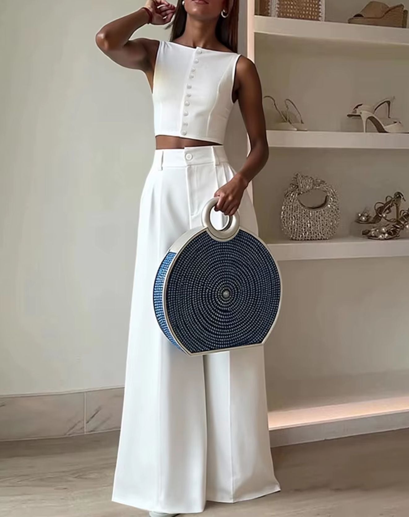 Conjunto Brittany Colete + Calça Pantalona