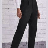 Calça Preta de Alfaiataria com Bolsos