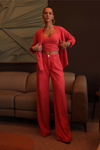 [PAGUE 1 LEVE 2] Calça Modeladora Pantalona 100% Linho Premium