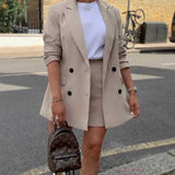 Conjunto Blazer Bege + Saia Alfaiataria