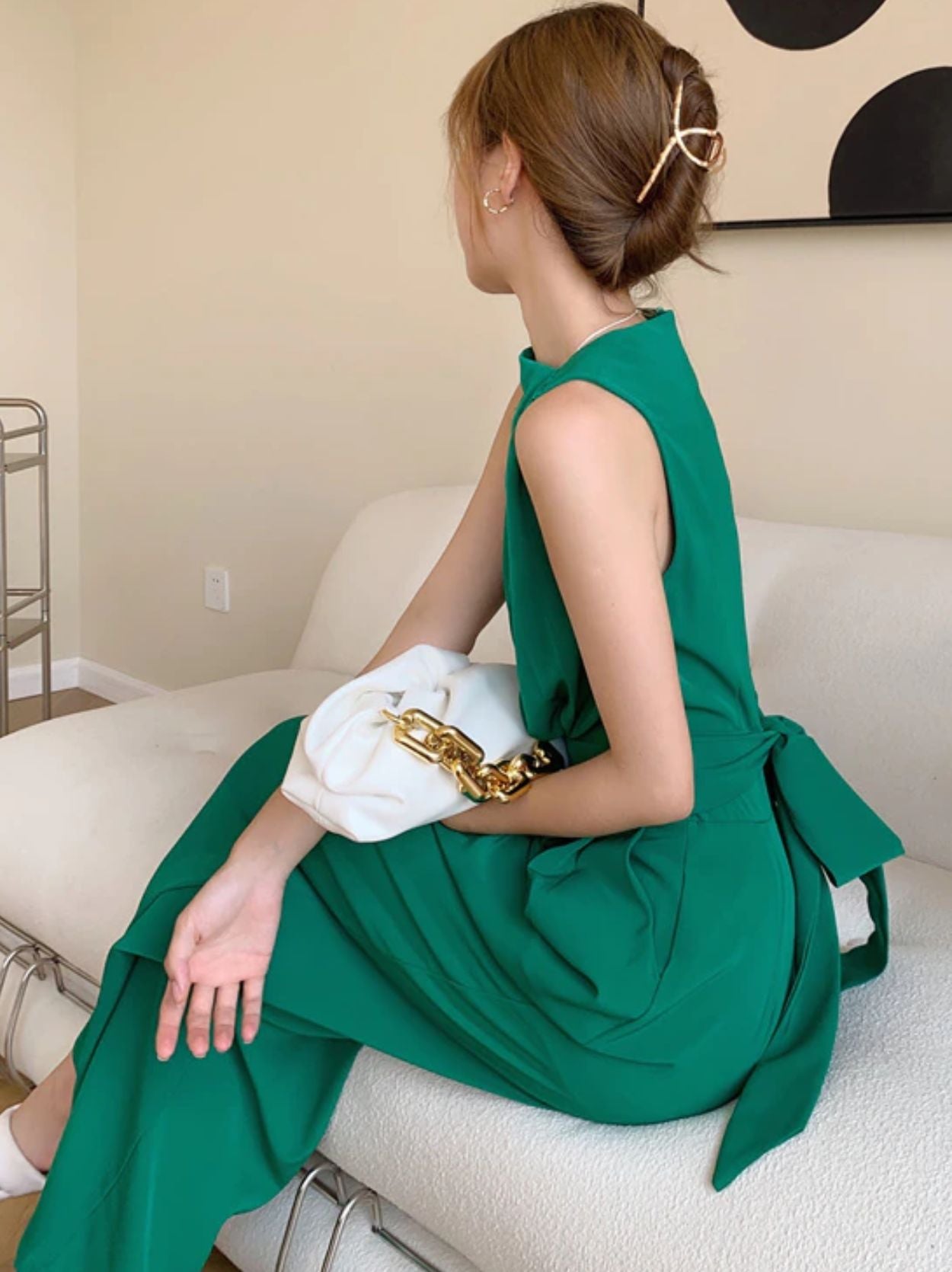 Macacão Polinésia com Amarração e Bolsos Laterais