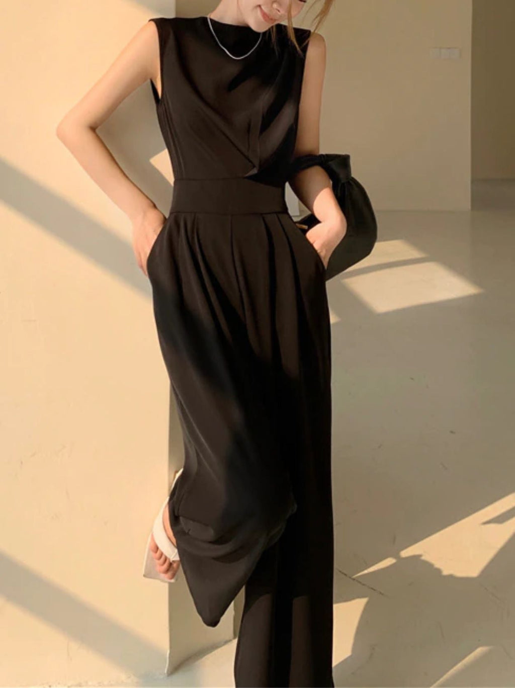 Macacão Polinésia com Amarração e Bolsos Laterais